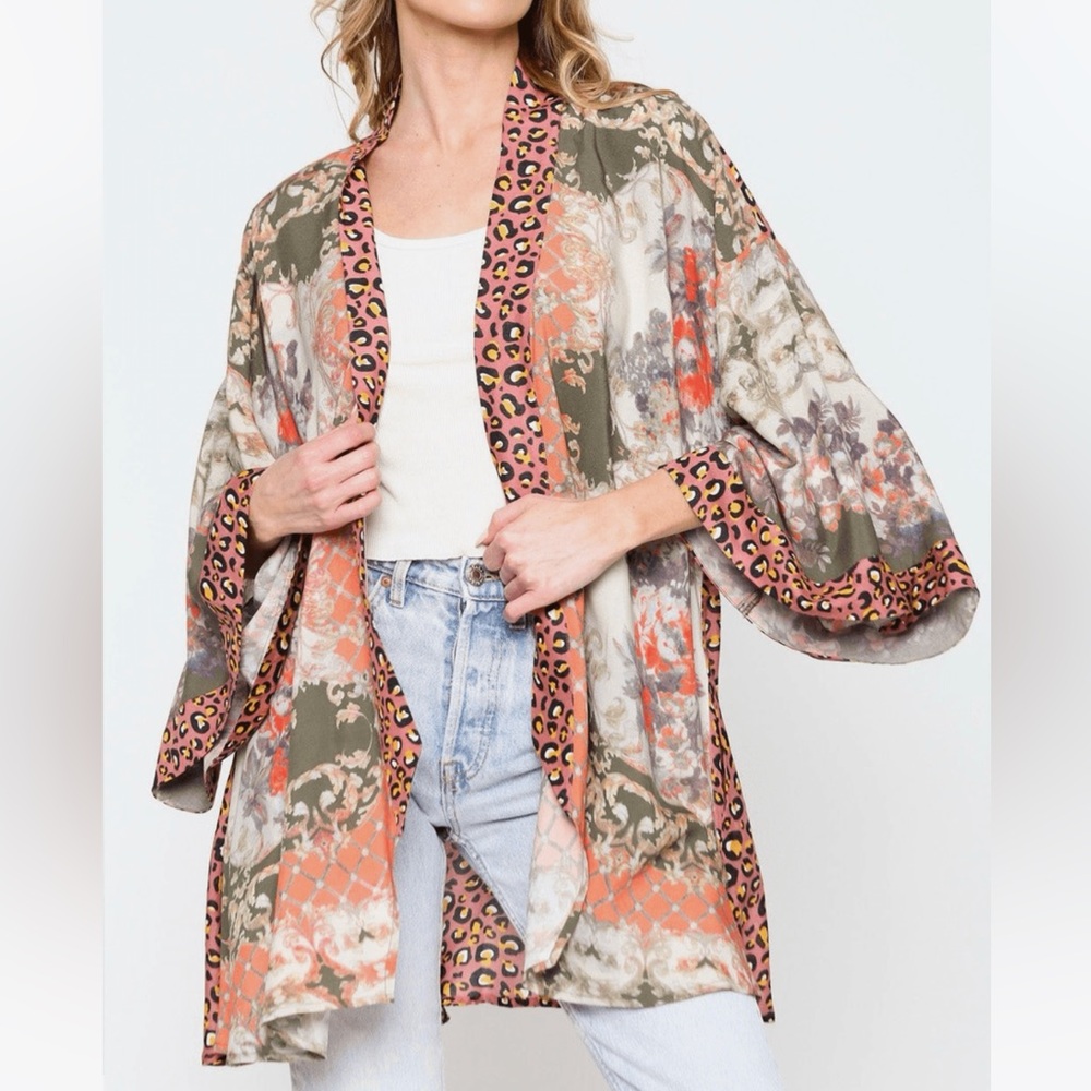 Anthropologie Aratta Animal‎ Abstract Print Kimono